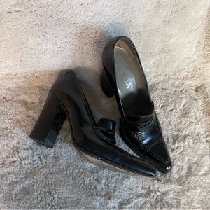 Prada Patent Leather Y2K Pointy Toe Goth Block Heels